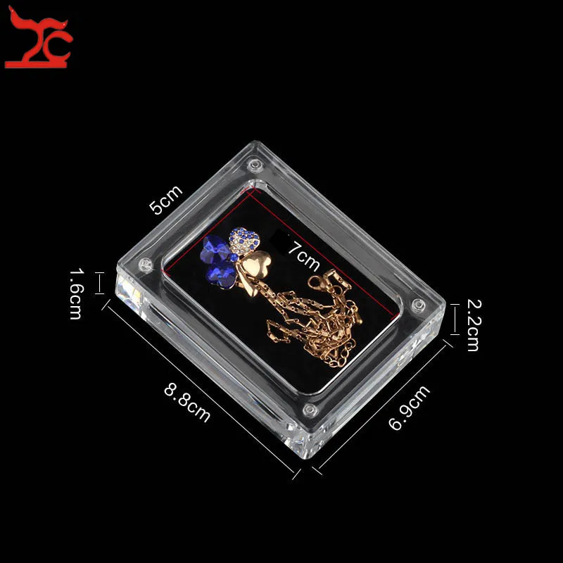 Акриловый магнит квадратный ювелирный бриллиант кулон дисплей коробка для
