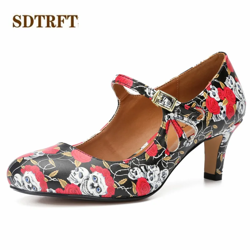 SDTRFT/демисезонные туфли на высоком каблуке 6 см zapatos mujer Туфли-лодочки с пряжкой и