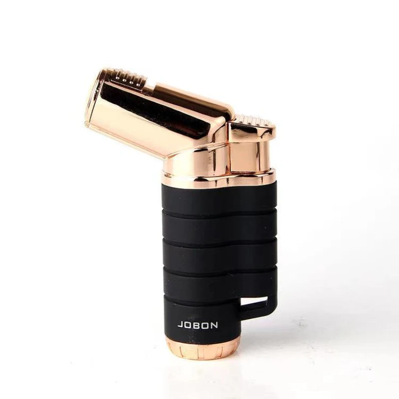 

New High Temperature Resistant Three-nozzle Torch Spray Gun Barbecue Point Cigar Lighter Blue Flame Right Angle Mens Gift Gadget