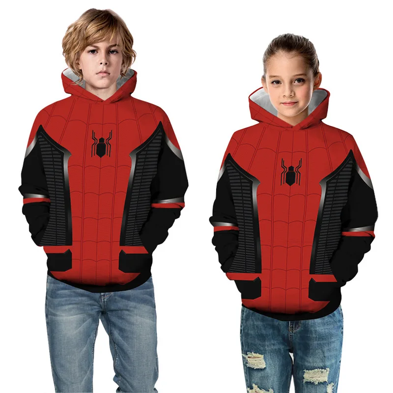 Толстовки с капюшоном для косплея Супергероя человека паука Спортивный костюм
