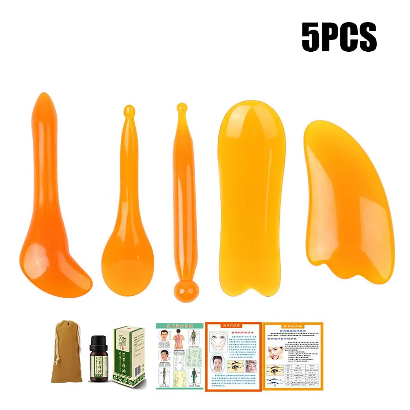

Good Healthy Scraping Plate Guasha Board Set Massage Acupuncture Tool for Face Body