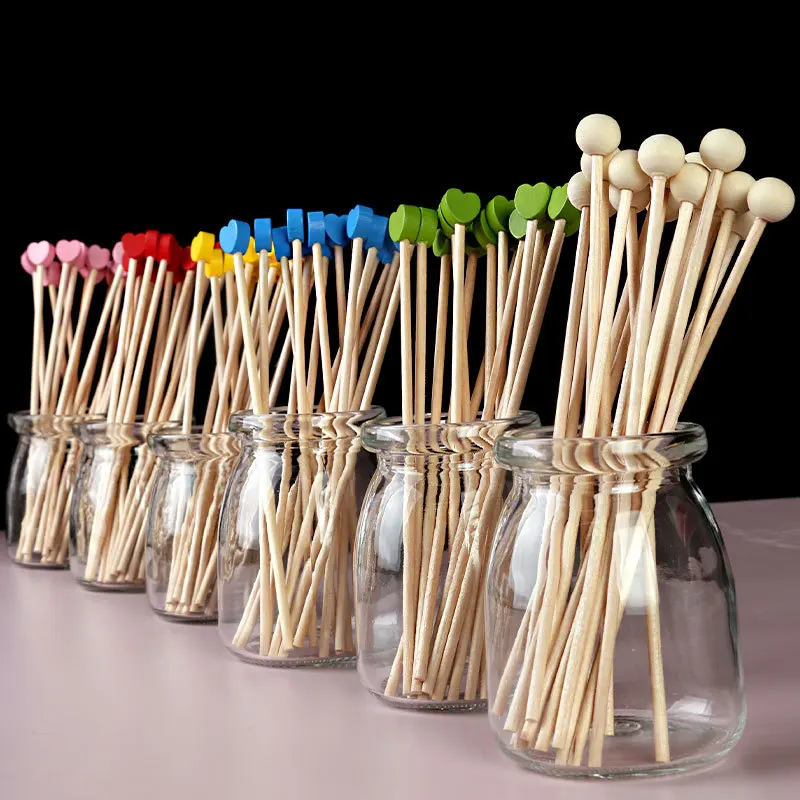 

100pcs Candy Sticks with Ball Wooden Lollipops Sucker Cake Pops Ball Sticks Decoration Cupcake Cake Toppers Wooden Sticks