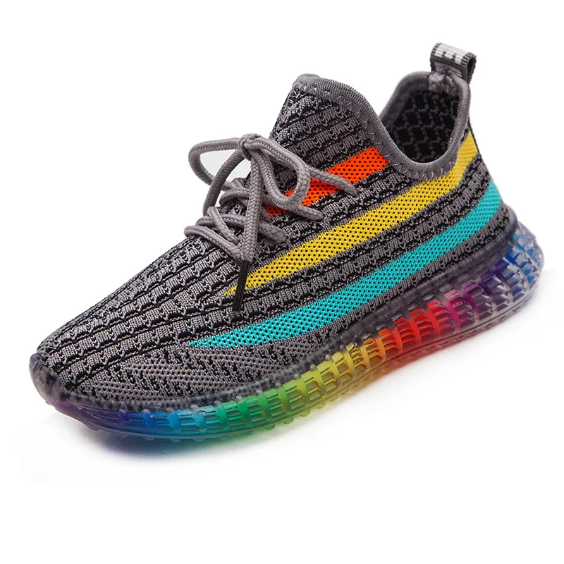 

New Children Sport Shoe 2021 Spring Boys Fly Woven Breathable Tennis Casual Dad Shoes for Girl Toddler Sneakers Kids Zapatillas