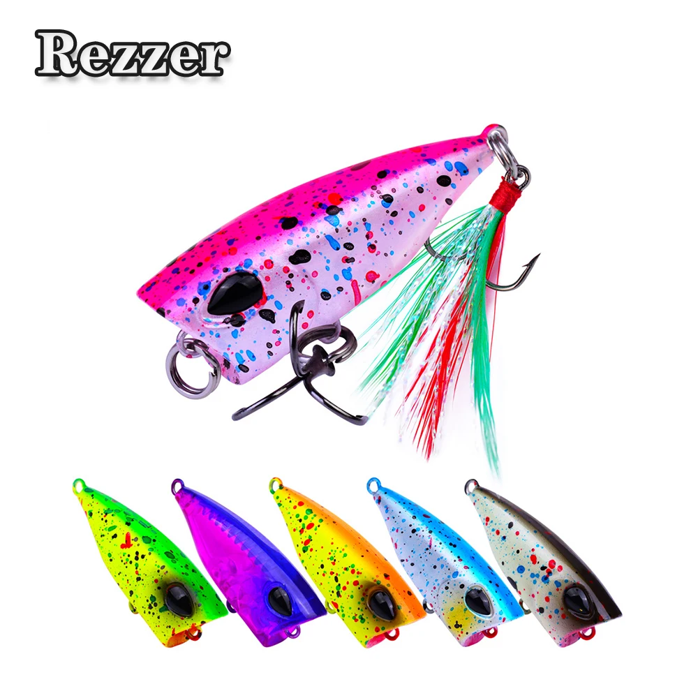 

6-Color Popper Lures Bait 4.3cm Plastic Hard Bait 4G Feathered Bionic Bait Ebay Wholesale Resistant To Falling And Bumping