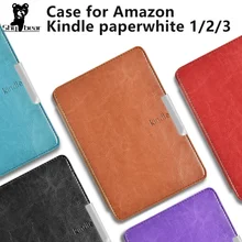 Кожаный чехол для Amazon Kindle Paperwhite 1/2 3 умный с ремешком на руку|kindle