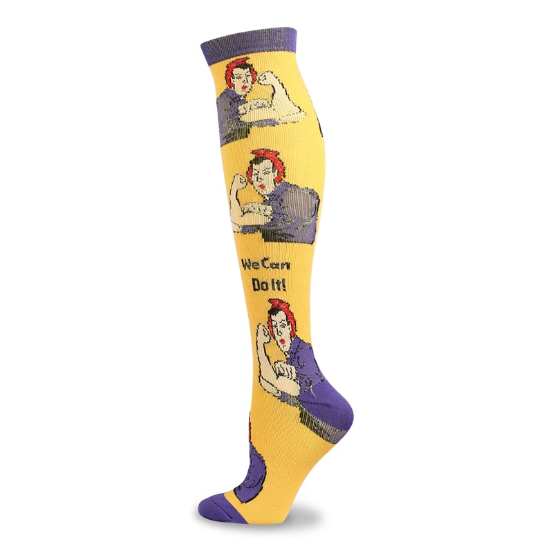 Compression Socks Novelties Hit Sales Cartoon Sports Above Knee Nylon Running Anime Long Fashion Fancy Funny Socks images - 6