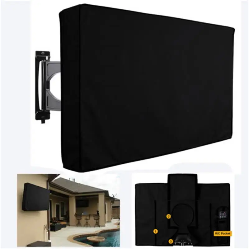

Outdoor TV Screen Dustproof Waterproof Cover Set Cover Oxford Black Television CaseTV Cover 30 To 58 Inch For Household Supplies