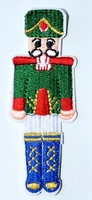 1x christmas nutcracker green dress embroidered iron on applique patch british soldier standing %e2%89%88 3 5 9 cm