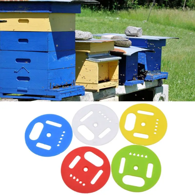 

10Pcs Beekeeping Tool Round Plastic Bee Cage Nest Door Disc Entrance Bee Hive Gate Box Beekeeping Equipment
