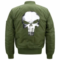 women biker bomber pilot jacket skull print female hip hop streetwear military motorcycle ma 1 jacket four season couples coat