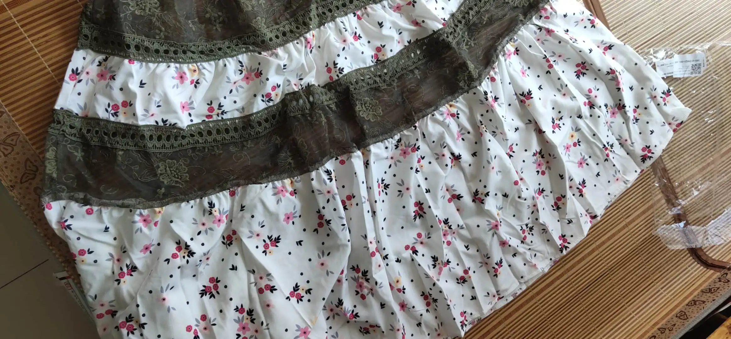

Floral Printed Lace Dress Women Dress Sweety Slim Chiffon Dresses Floor-Length Pleated Dress Sexy Suspender Dress Bohemian Dress