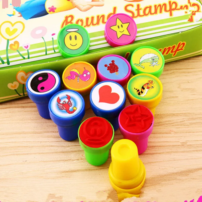 

10pcs Self-ink Stamps Kids Party Favors Event Supplies Drawing Toys for Birthday Party Toys Boy Girl Stamps Toys