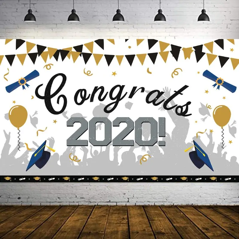 Выпускные украшения 2020 фон баннер Grad Congrats вечерние принадлежности Висячие флаги