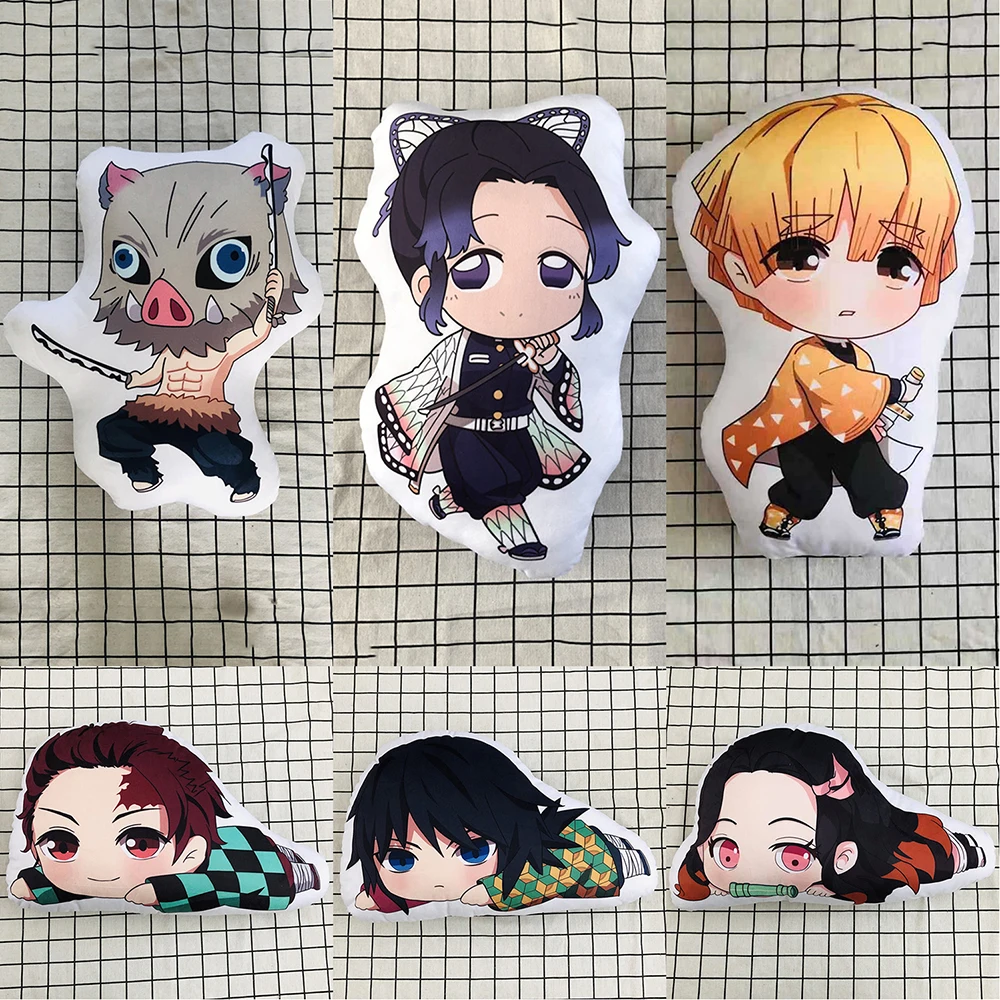 

Anime Demon Slayer Double Side Printed Pillow Peripherals Cushion Cosplay Kimetsu no Yaiba Kamado Tanjirou Stuffed Plush Toys