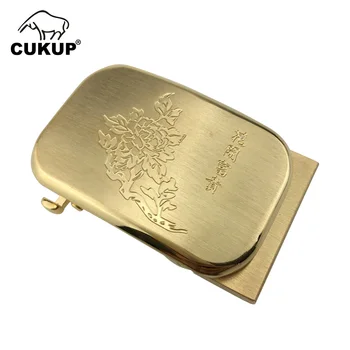 CUKUP 2021 DIY Sailboat Carving Pattern Brass Belt Buckles Chinese Styles New Design Belts Buckle Fashion Decorative BCKCK117