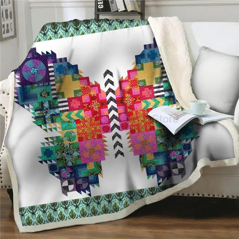 

Bunte Schmetterling Sherpa Decken Weiche Flanell Plüsch Werfen Decke Dick Quilt Abdeckung Decor Kind Geschenk Picknick Büro Nick