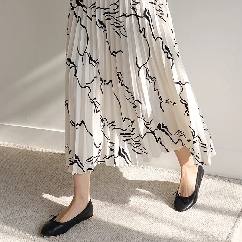 Женская плиссированная шифоновая юбка элегантная Праздничная пляжная миди с