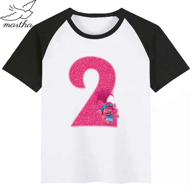 Модная футболка с забавным принтом и цифрами троллей на День рождения детские