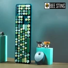 Новая Механическая Беспроводная круглая клавиатура, 104 клавиши, USB 2,4 ГГц, подходит для геймеров, ПК, ноутбуков, игровая клавиатура и мышь разных цветов