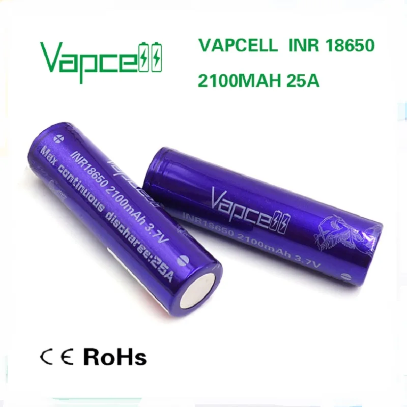 1 доллар купон Vapcell origianl 18650 Аккумулятор 2100mah 25A литий-ионный аккумулятор 3 7 батареи