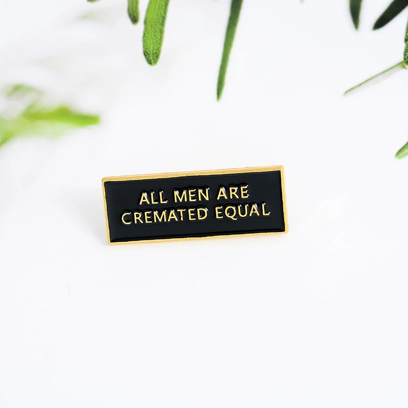 Забавные эмалированные булавки в форме кремового дерева Готическая темная бирка