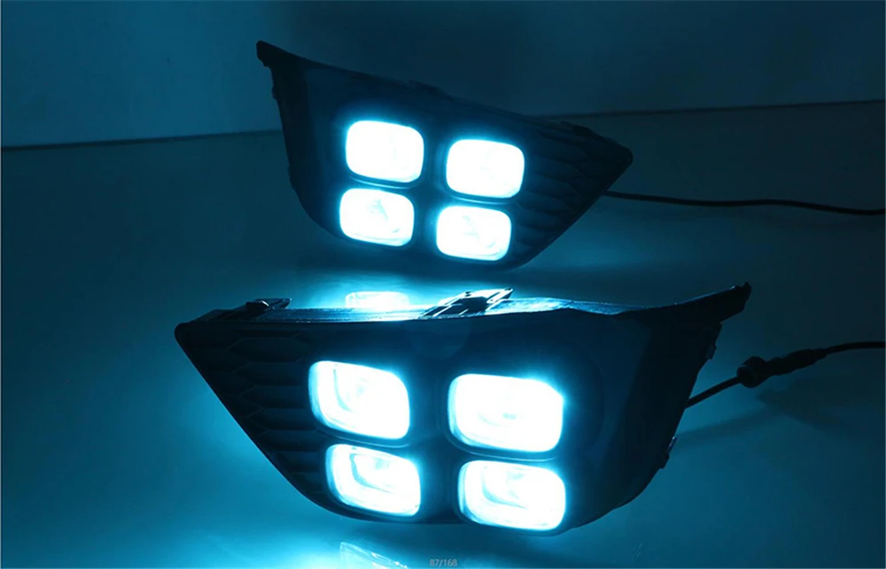 Автомобильный мигающий 2 шт. LED для Honda fit jazz 2014 2015 2016 DRL дневные ходовые огни