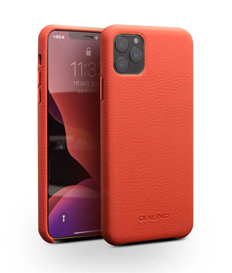 Qialino бренд натуральная кожа флип чехол для iPhone 11 Pro Max натуральная коровья кожа задняя крышка для iPhone11 полный край защиты