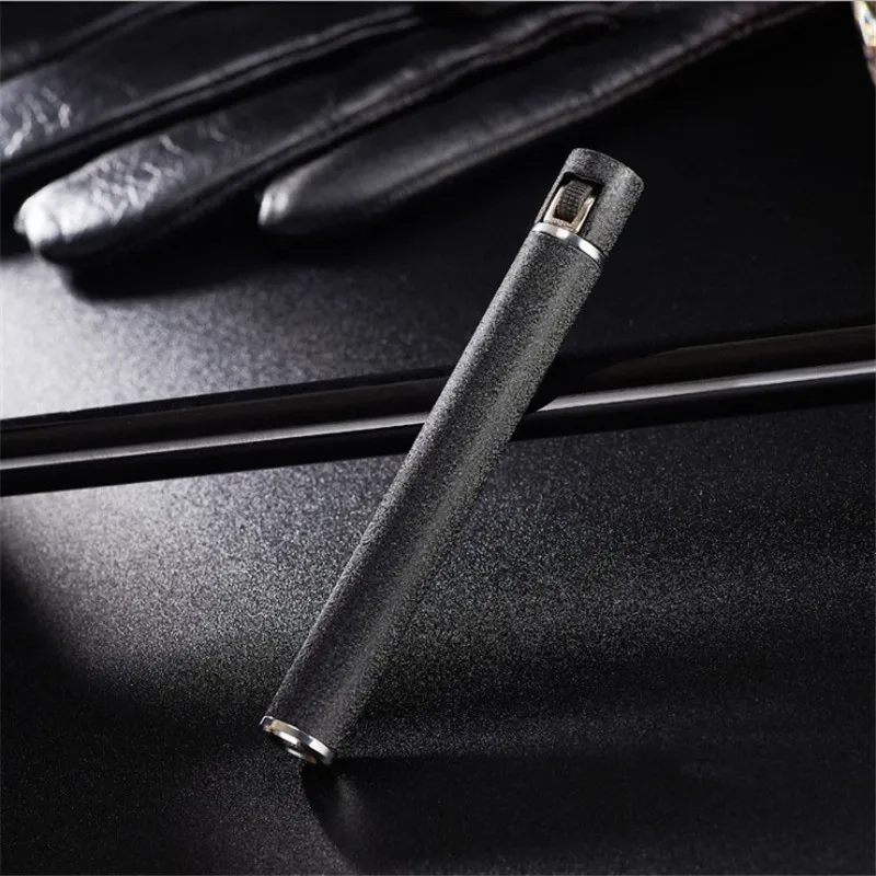 Frosted black Мини прикуриватель тонкой шлифовки колеса цинковый сплав может быть заполнен с Бутан-безвоздушная - Цвет: Frosted black