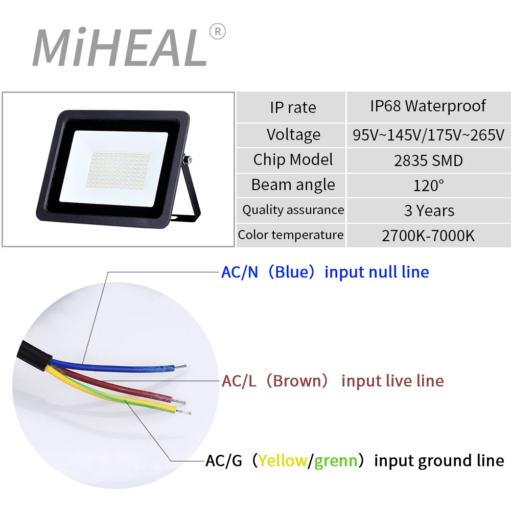 Светодиодный прожектор 220 В точечный светильник 10 Вт 20 30 50 100 уличсветильник