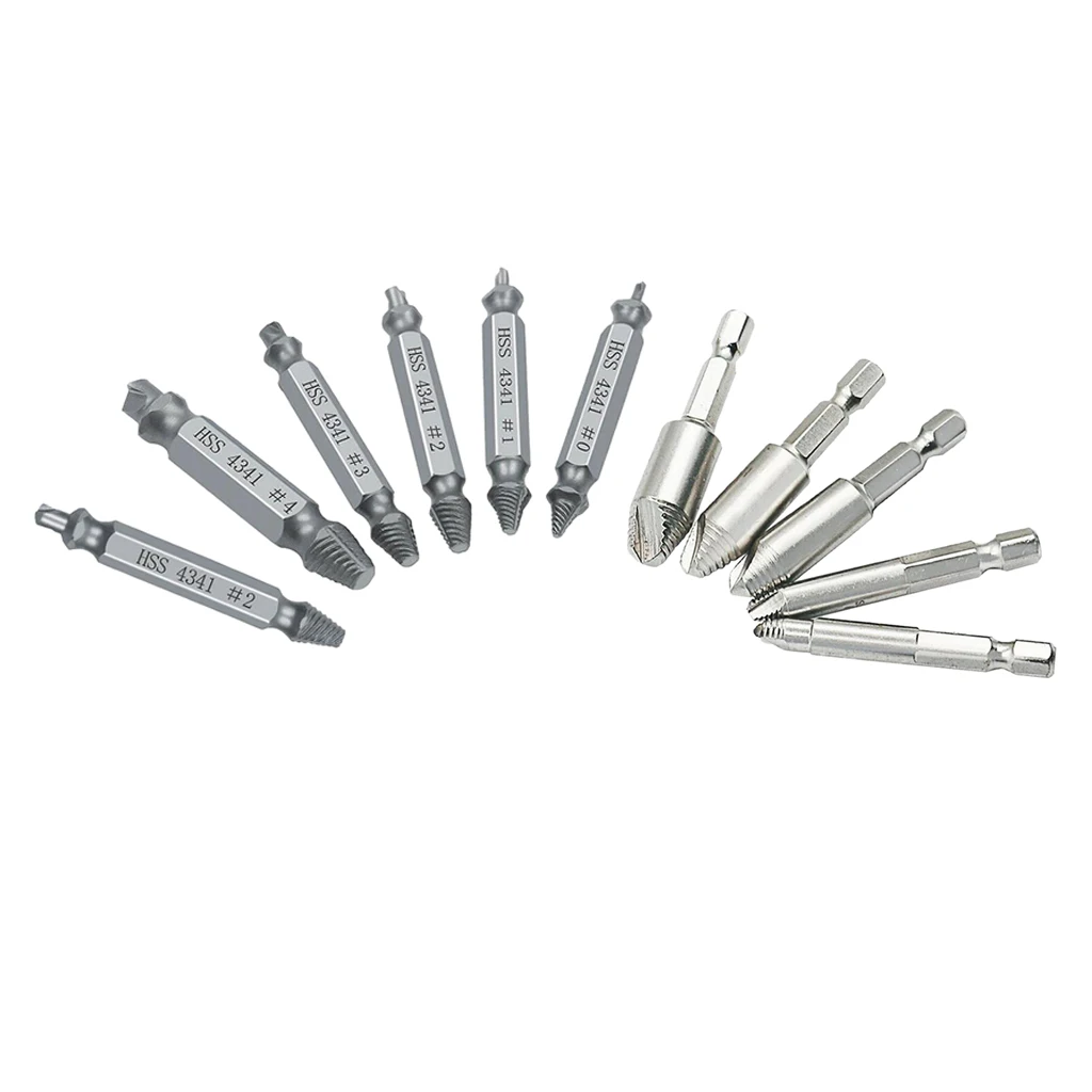 

Damaged Screw Extractor Drill Bits Guide Set Broken Easy out Bolt Stud Stripped Screw Remover Tools