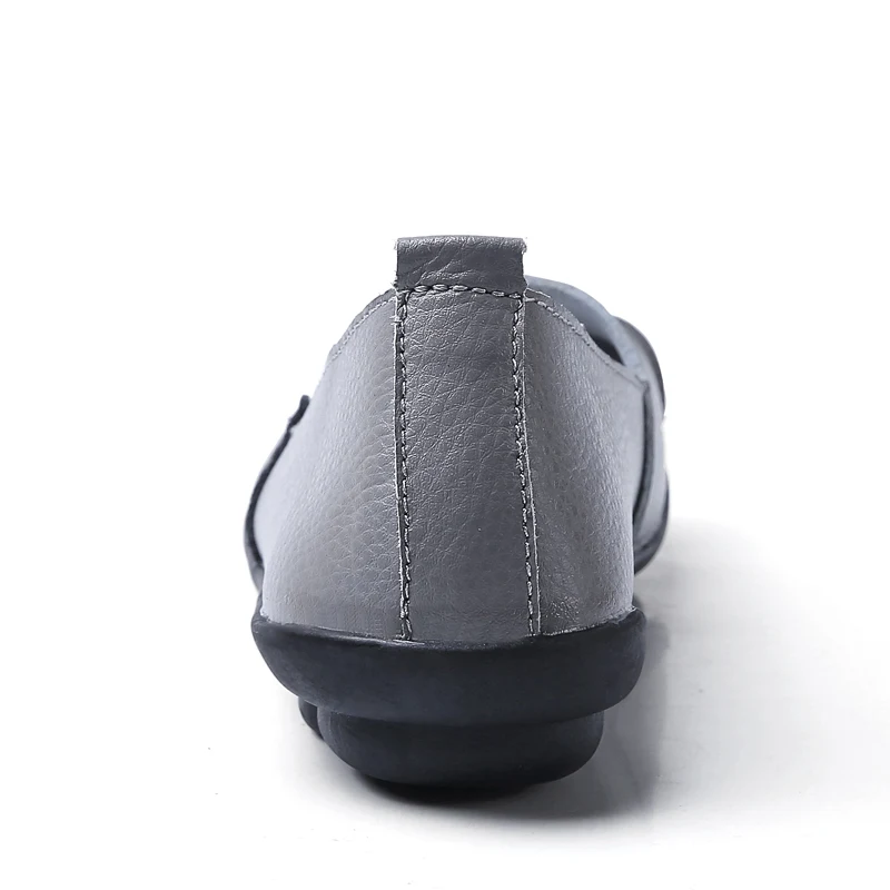 Женские кожаные балетки EOFK на плоской подошве лоферы без застежки мягкие удобные