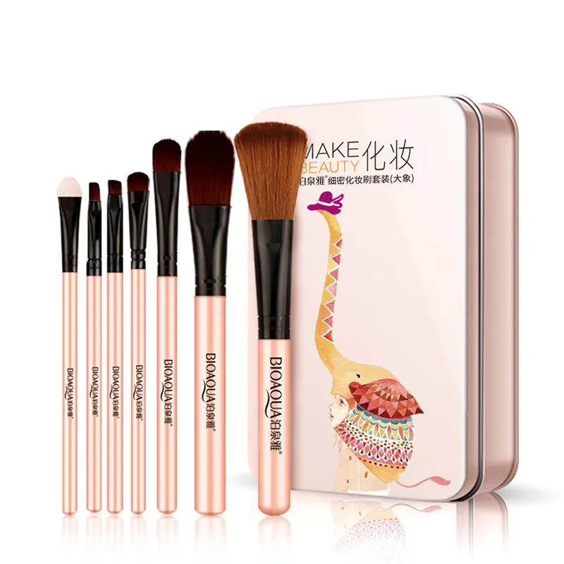 

New Hot 7Pcs Makeup Brushes Set Eye Lip Face Foundation Make Up Brush Kit Soft Fiber Hair Tools