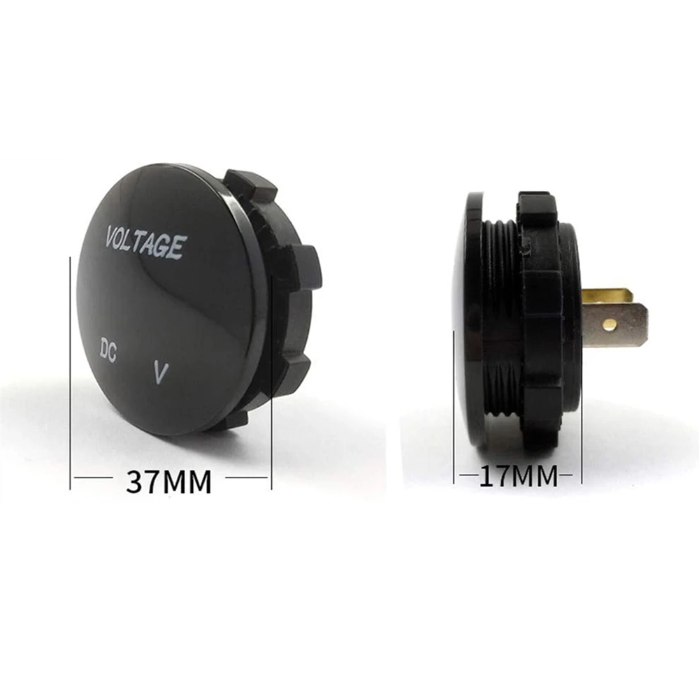 

Mini Round Waterproof Motorboat Motorcycle DC5V-48V LED Panel Digital Voltmeter Tester Monitor Display Voltmeter