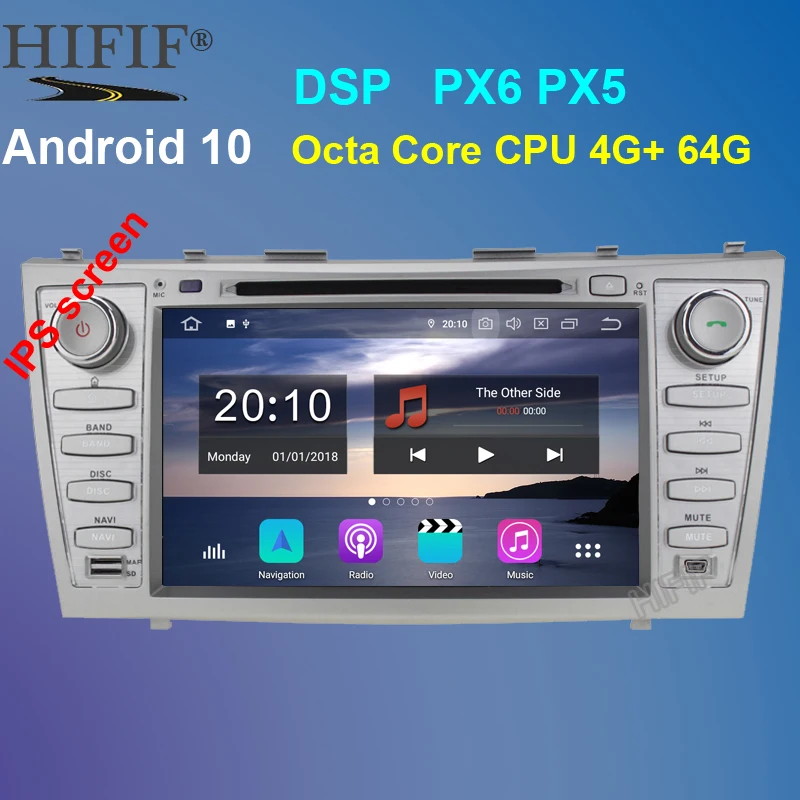 PX6 IPS DSP Octa Core 8 &quotAndroid 10 автомобильный DVD GPS навигатор для Toyota Camry 2007 2008 2009 2010