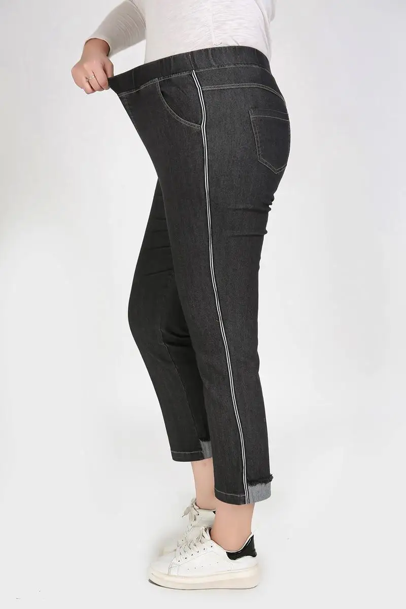 2XL-9XL женские большие размеры джинсы повседневные с высокой талией стрейч джинсовые брюки женские 5XL 6XL 7XL Большие размеры зимние обтягивающие джинсы брюки