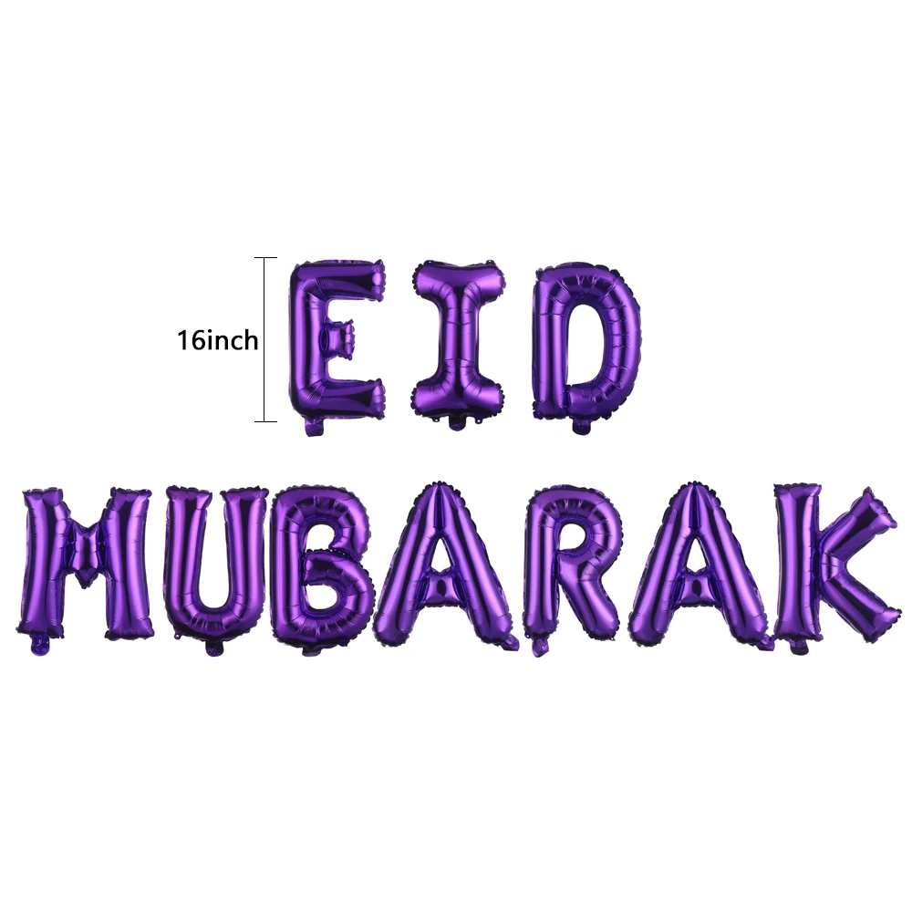 

1Set Muslim Anniversary Gifts Confetti Latex Foil Eid Mubarak Inflatable Balloons Party Event Decor Moon Star Festival Decor
