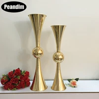 peandim gold flower vase stand metal candle holder wedding decoration table centerpiece party event flower road lead 10pcslot