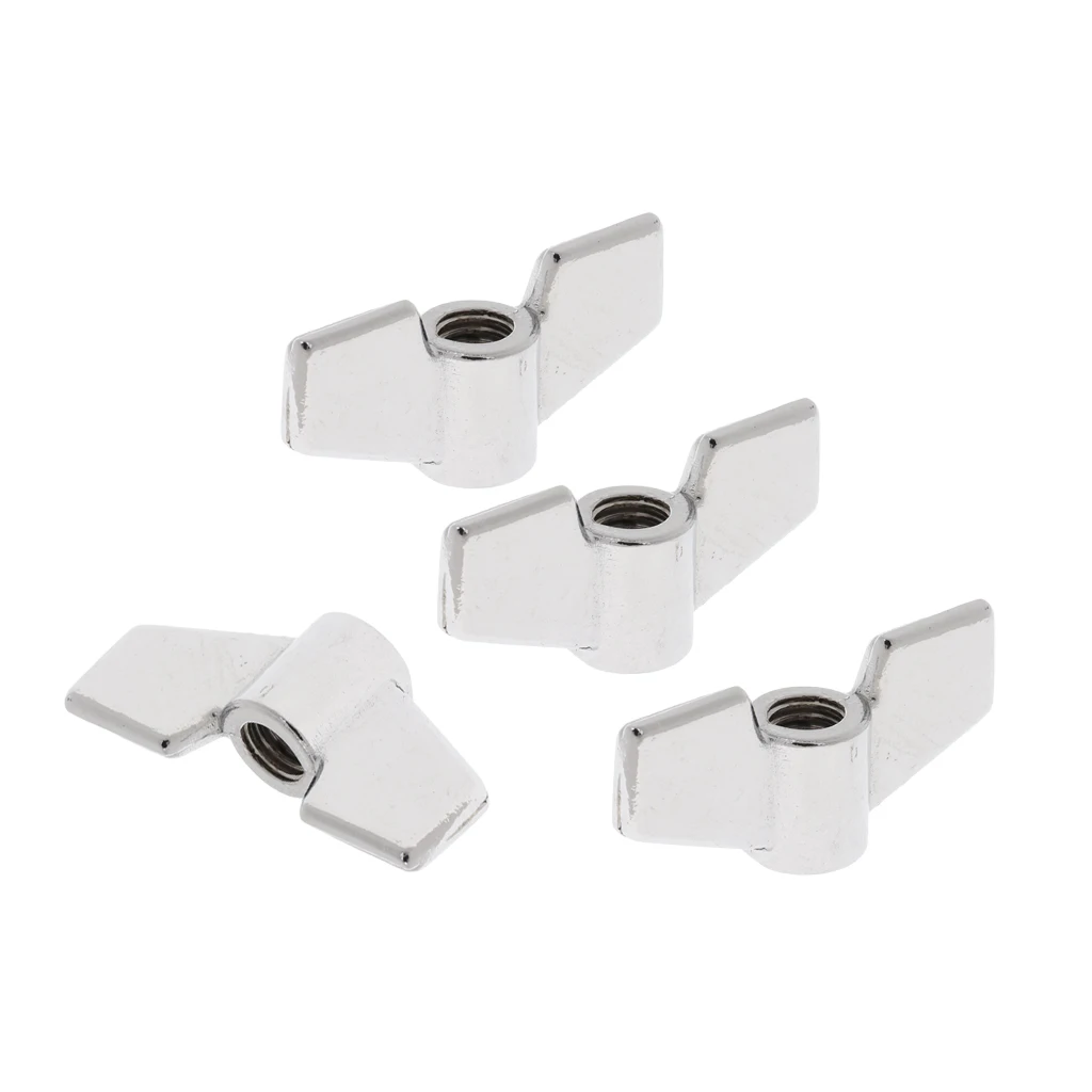 4x быстроразъемные Cymbal Stand Wingnuts серебряные детали ударного инструмента|Детали и