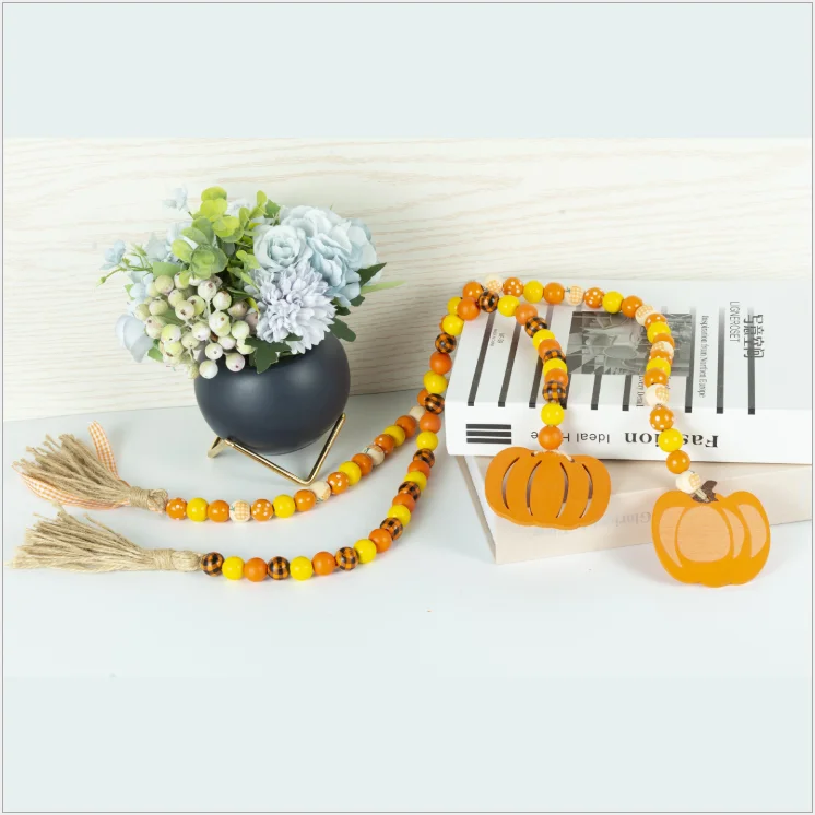 

19cm Colorful Grid Wood Beads Creative Beaded Curtain Straps Home Decoration Garland Handmade Custom Home Decoration