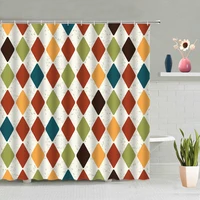 new type minimalist geometric shower curtains set home bathroom bathtub polyester fabric partition screens with hooks washable