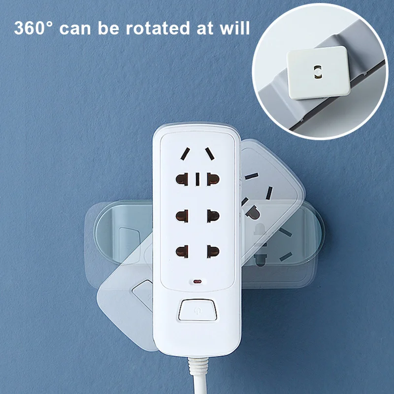 The New Rotary Socket Holder Punch-free Wall Socket Power Strip Storage Plug Hook Cord Winder Kitchen Accessories Home Appliance