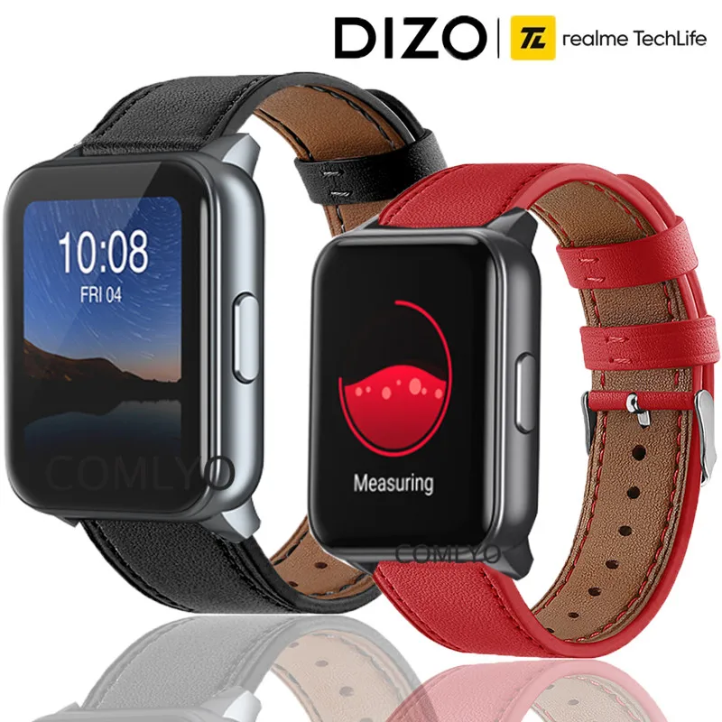 

Leather straps For Realme DIZO Watch Strap Smart Watch wristband band bracelet replacement belt