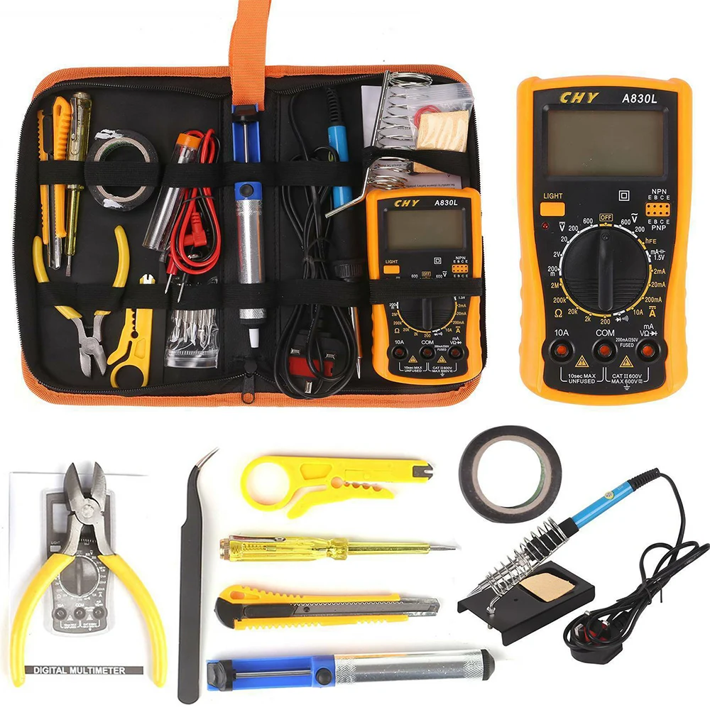 

60W Digital Electric Soldering Iron Kit Set Temperature Adjustable Portable Welding Iron Repair Tool Garage Welding Tool