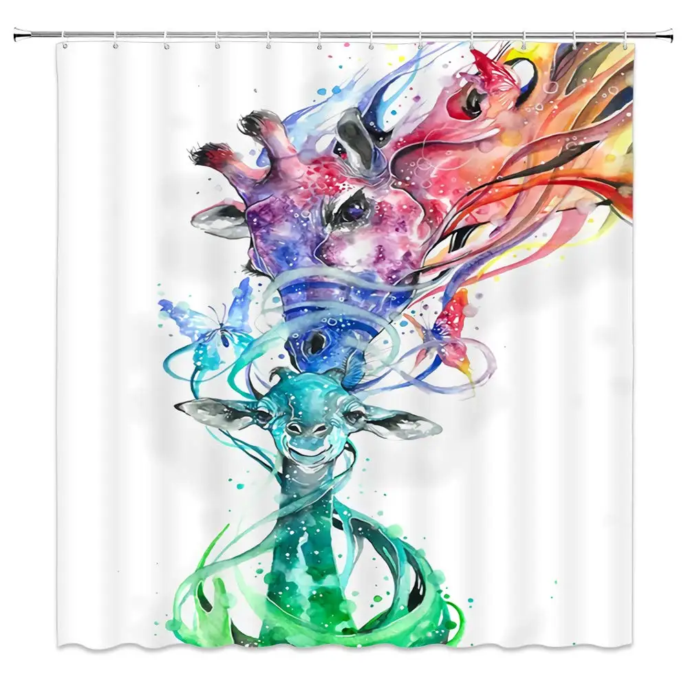 

Фантазия животное семья творческое абстрактное искусство Красный Зеленый Белый занавески для ванной Декор