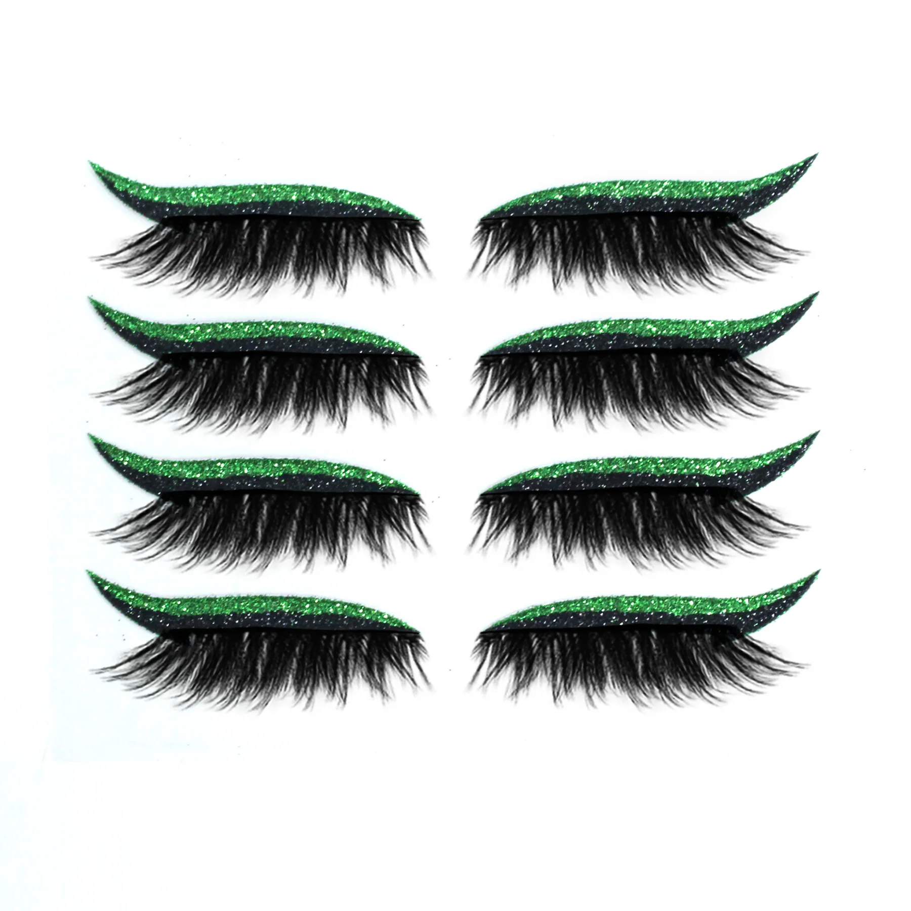 2 In 1 Eyeliner False Eyelashes Sticker Double Eyelid Line Patch Reusable Waterproof Makeup Glitter Shiny Stickers | Красота и