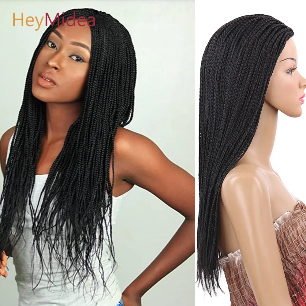 Braided Wigs Synthetic Long Box Braids Wig for Black Women Crochet Braiding Hair Heat Resistant Fiber Cosplay Wig HeyMidea