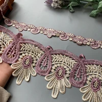 1 yards purple flower 35mm 115mm lace ribbon trim for sofa cover curtain trimmings embroidery applique home textiles accessories