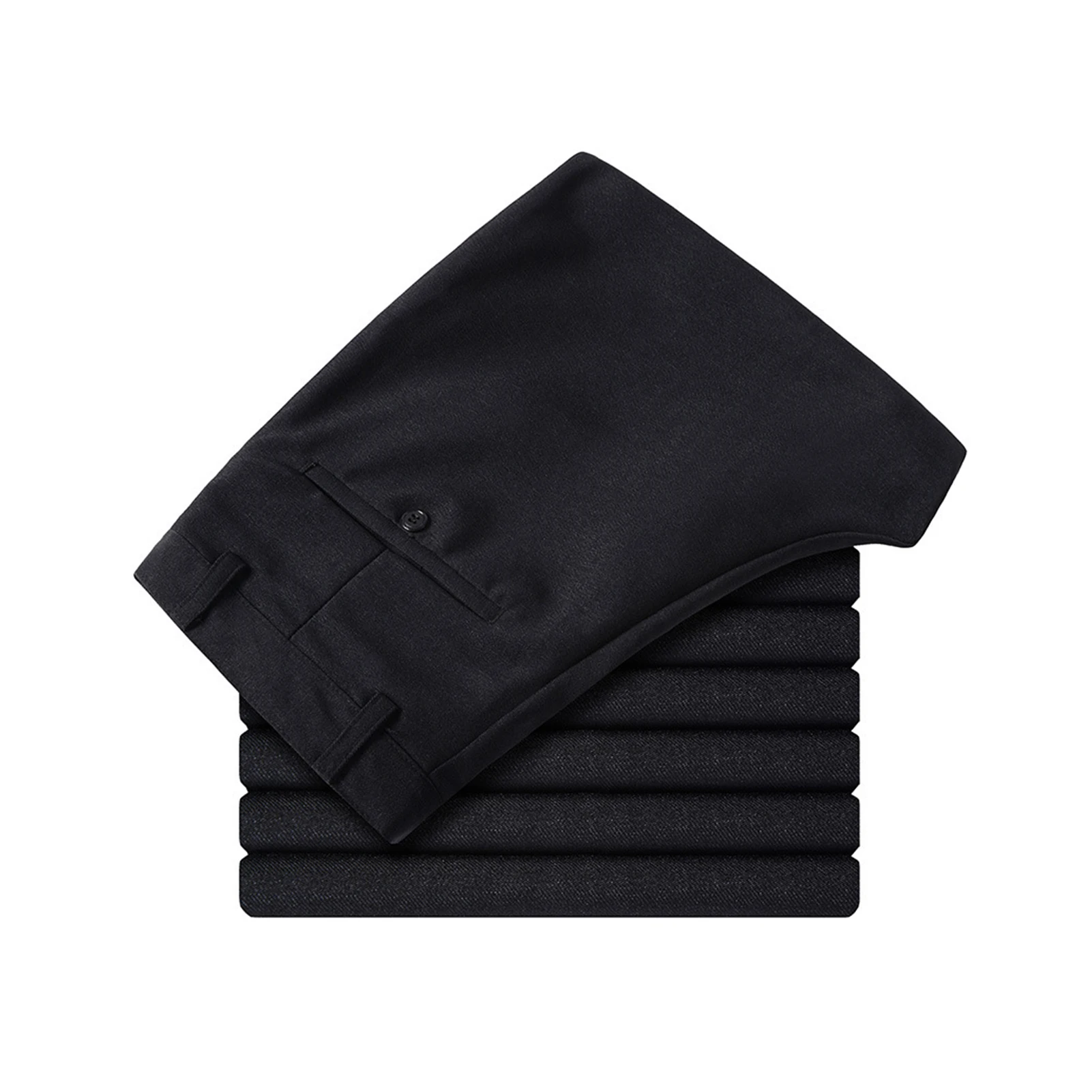 

Men Autumn Warm Casual Long Trousers with Zipper Pockets Suit Pants Male Wear for Wedding Party Office