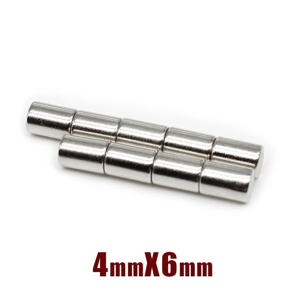 

20/50/100/200/300/500PCS 4x6 Minor strong Search Magnet 4mm X 6mm Small Round Neodymium Magnets 4x6mm Permanent Magnet Disc 4*6