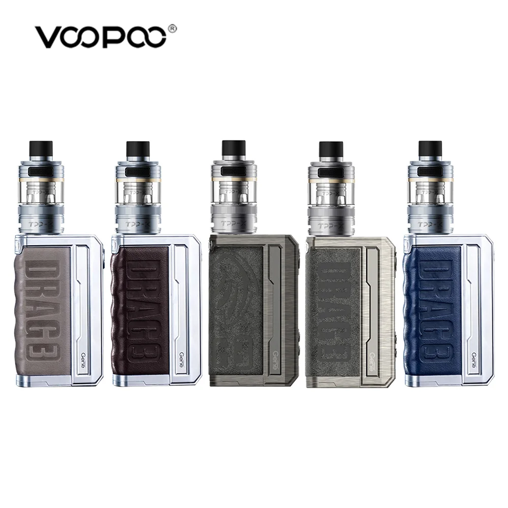

Original VOOPOO Drag 3 TPP-X Kit 177W 5.5ml Dual 18650 Batteries (Not Included) 0.1-3.0ohm Electronic Cigarette Vape Mod Kit